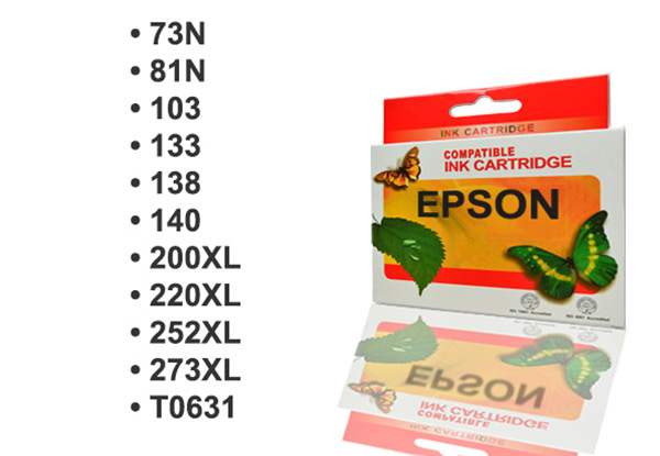 $27 for Five Ink Cartridges Compatible with Epson, Brother or Canon Printers, or $39 for a Set of Premium Ink Cartridges incl. Hewlett Packard Printers, with Free Shipping (value up to $79)