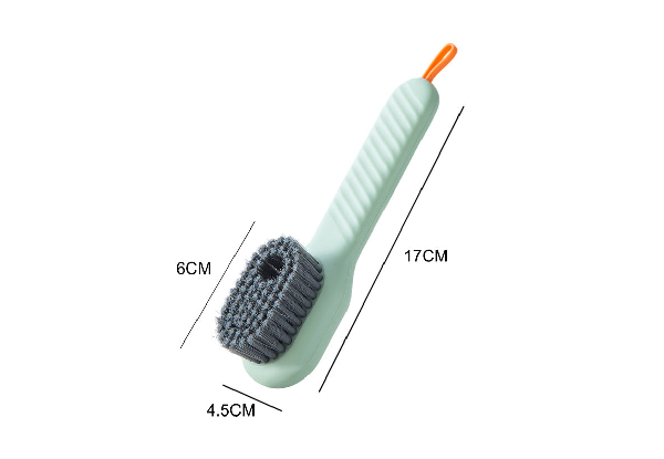 Two-Piece Green & White Soft Bristled Shoe Cleaning Brush
