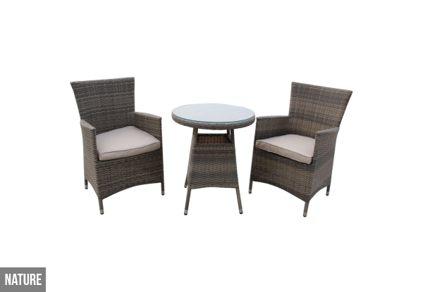 Burgas Three-Piece Rattan Outdoor Furniture Set - Two Colours Available