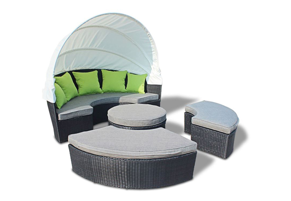 $1,189 for an Outdoor Day Bed with Canopy & Coffee Table