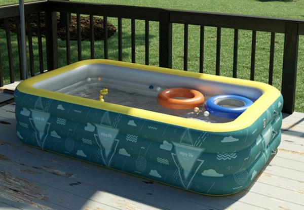 Inflatable Rectangular Swimming Pool - Two Sizes Available