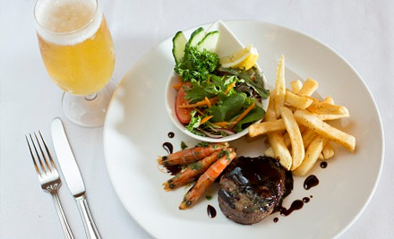 From $18.50 for a Surf & Turf Lunch Experience incl. Choice of Beverage - Options Available for up to Ten People