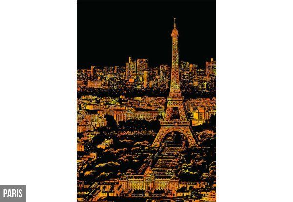 DIY Scratch-Away City Night View Art Kit - Four Options Available