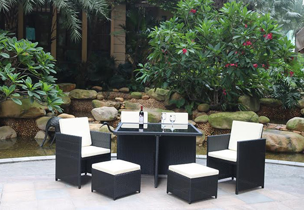 $799 for a Nine-Piece Wicker Outdoor Furniture Set