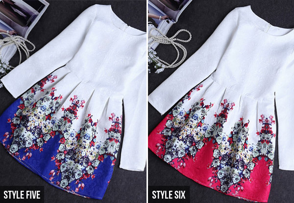 $29 for a Vintage Style Long Sleeved Dress – Ten Designs Available
