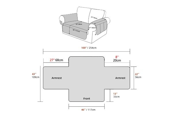 Water-Resistant Couch Cover with Non-Slip Backing - Option for Two-Pack & Three-Seater & Five Colours Available