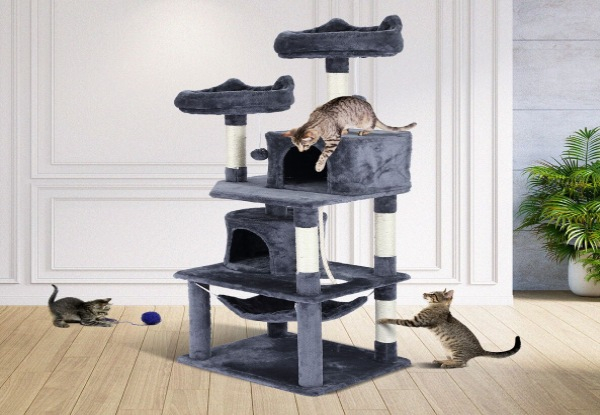 158cm Multi-level Cat Tree Scratching Post Kit with Hammock