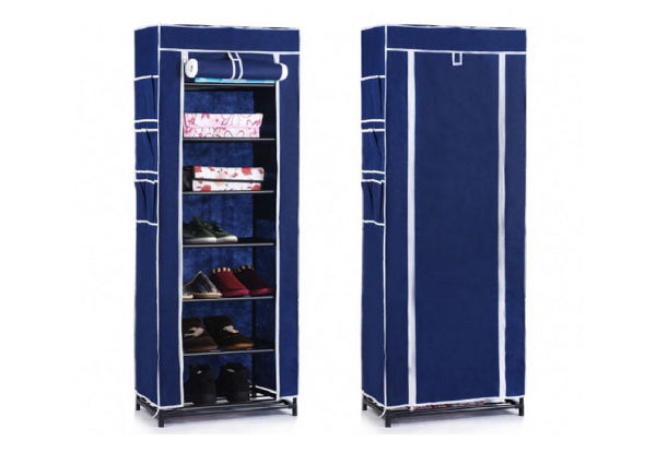 $25 for a Portable Eight-Shelf Covered Shoe Storage Rack – Two Colours Available