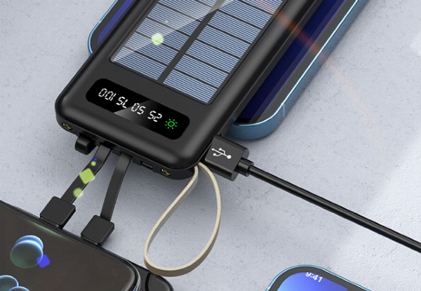 Four-in-One 30000mAh Portable Solar Power Bank - Two Colours Available