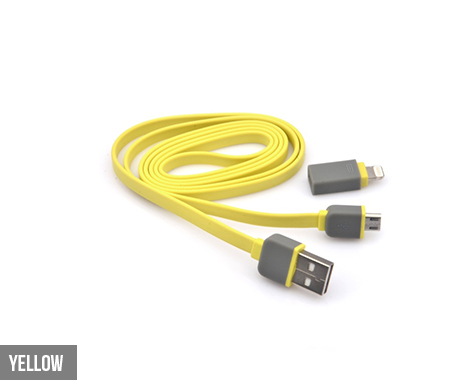 $16 for Two 2-in-1 Convertible USB and Charger Cables or $9 for One Cable - Available in Six Colours