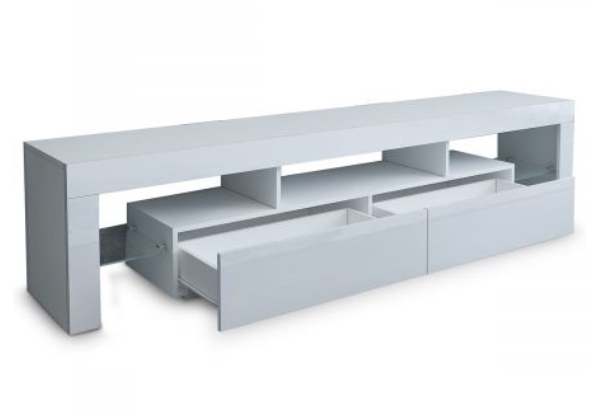 Two-Drawer Modern LED Light TV Cabinet - Two Colours Available