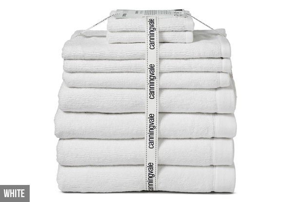 $99.95 for a Canningvale Corduroy Rib Nine Piece Towel Pack incl. Nationwide Delivery. Available in Five Colours (value $229.41)