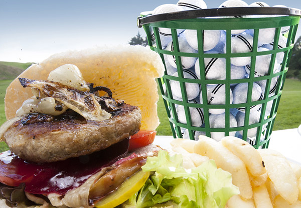 $19 for One Jumbo Bucket of Golf Balls, One Gourmet Burger & Fries OR $25 for One Jumbo Bucket of Golf Balls, One Gourmet Burger, Fries & One Premium Beer OR Wine (value up to $42)