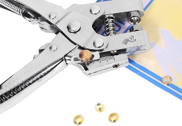Hole Punch Plier Incl. 100 Gold Eyelets Pieces