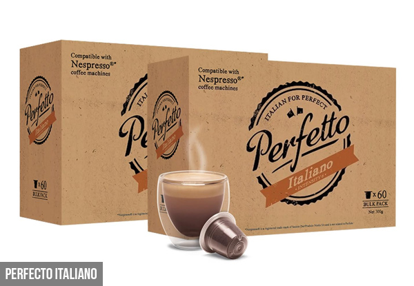 $44 for 120 Perfetto Coffee Pods Compatible with Nespresso® Machines - Three Flavours Available (value $118)