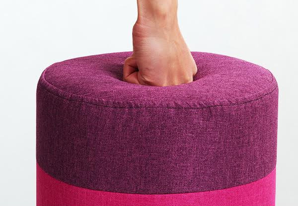 $19.90 for a Colourful Fabric Round Foot Stool – Available in Four Colours