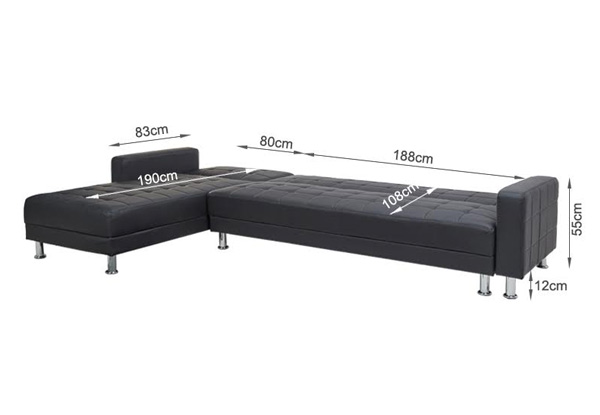 $639 for a Black Modular Upholstered Sofa Bed with Chaise