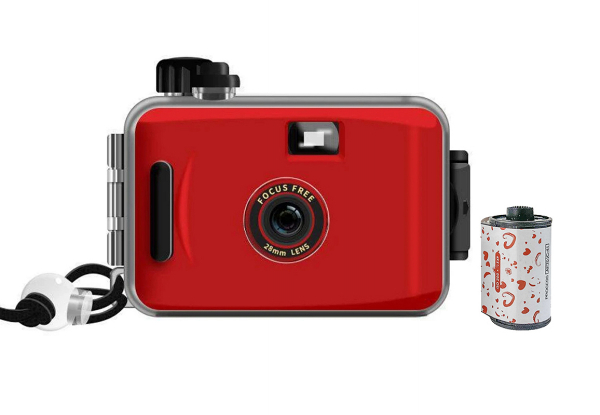 135 Film Camera Incl. Water-Resistant Case & One Film Roll - Available in Four Colours & Option for Two-Pack