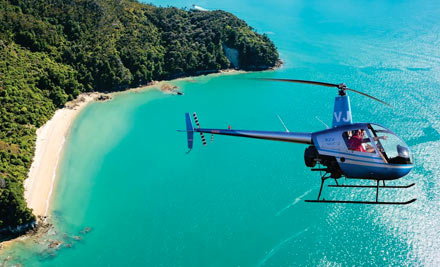 $199 for a Helicopter Trial Flight Over the Abel Tasman National Park & a $50 Voucher