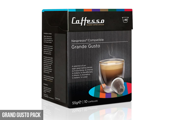 $29.99 for 50 Caffesso (Compatible with Nespresso) Coffee Pods - Four Multi Pack Options to Choose From