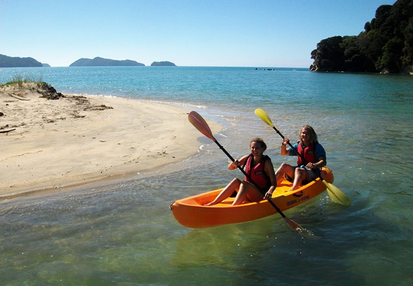 $38 for a Two-Hour Hire of a Double Sit-On Kayak or $19 for a Single Sit-On Kayak in the Abel Tasman National Park (value up to $80)