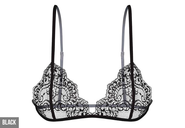 $29.99 for a Lace Triangle Bra and G-String Set – Available in Two Colours