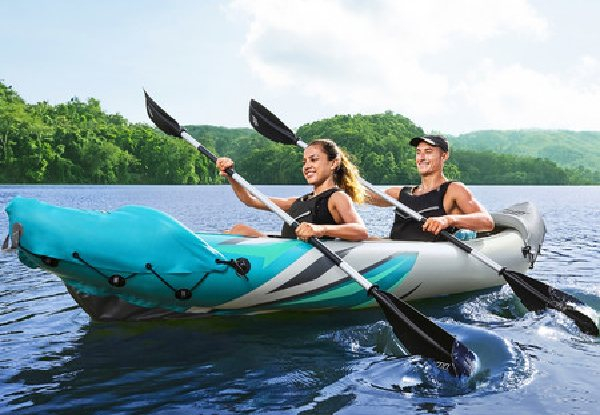 Bestway Two-Man Inflatable Kayak with Hand Pump & Paddles Carry Bag