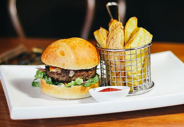 $20 for Two Burgers or Schnitzel Meals & Two Drinks – Option for Four People Available (value up to $74)