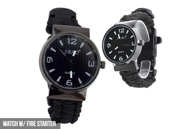 $12.90 for a 14-in-1 Outdoor Survival Tool Kit or $14.90 for a Watch with Fire Starter