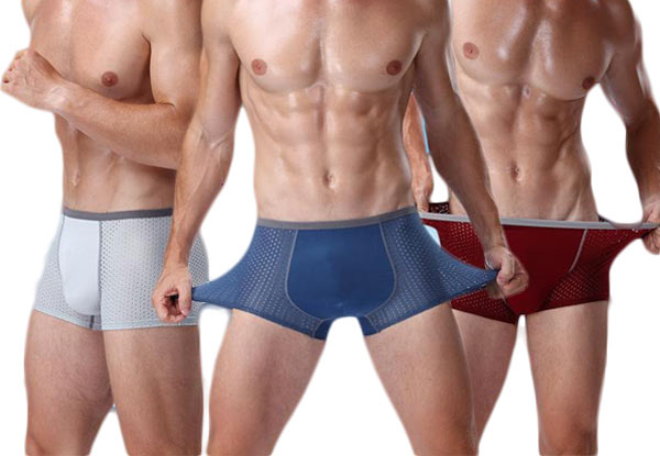 $20 for Three Pairs of Men's Ice Silk Breathable Underwear – Available in Four Colours