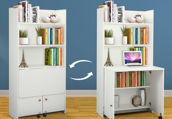 Multifunctional Computer Desk Bookshelf - Two Colours Available