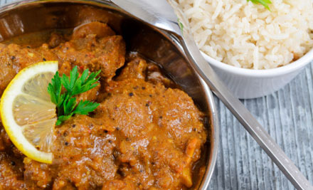 $10 for Any Curry, Naan & Rice - Valid for Dine-In or Takeaway - Hamilton East Location (value up to $22)