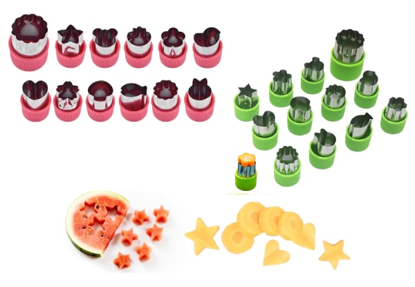 12-Piece Mini Vegetable Cutter Set - Available in Three Colours & Option for Two-Set