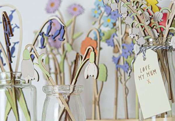 Personalised Wooden Family Birth Flowers
