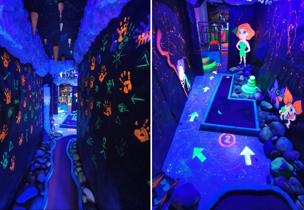16-Hole Game of Glow-in-the-Dark Mini Golf for One - Options for up to Six People