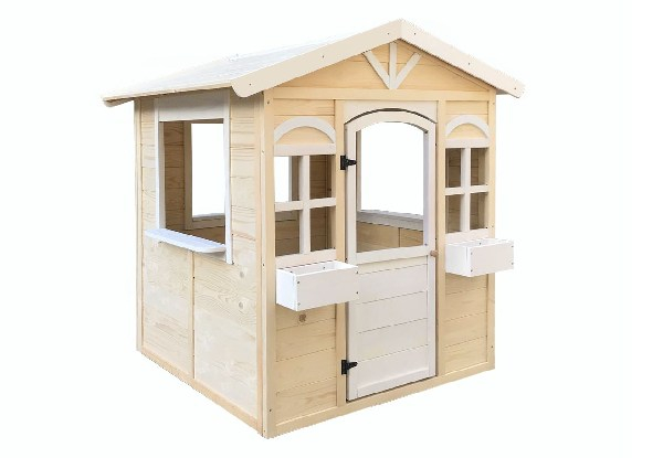 Kids Outdoor Wooden Playhouse - Two Colours Available