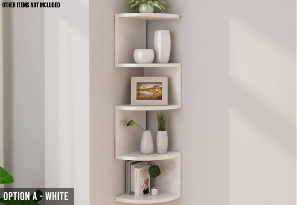 Corner Wall Shelf - Two Styles & Two Colours Available