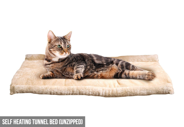 $14.99 for a Cat Self-Heating Tunnel Bed, $12 for a Hanging Window Bed or $9.90 for a Cat Grooming Arch