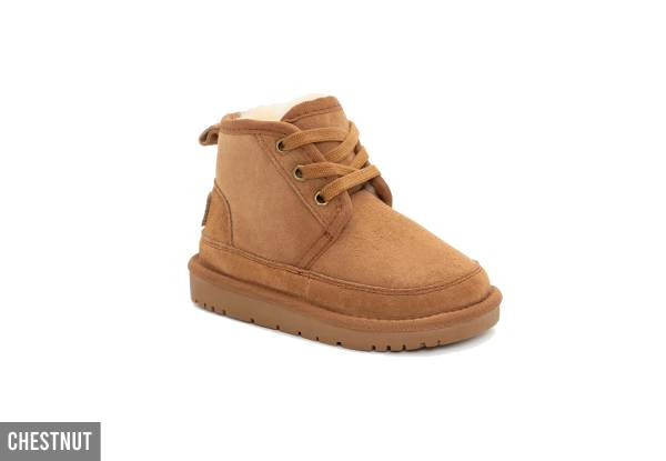 Ugg Kinsley Water-Resistant Kids Lace Boots - Available in Two Colours & Six Sizes