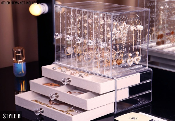 Acrylic Jewellery Organiser - Two Styles Available