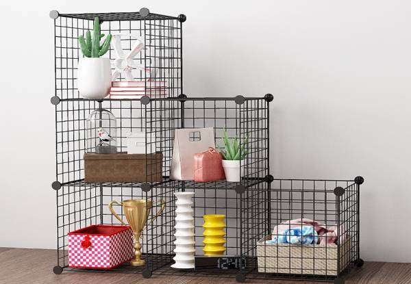 Six Cube Wire Storage Shelves
