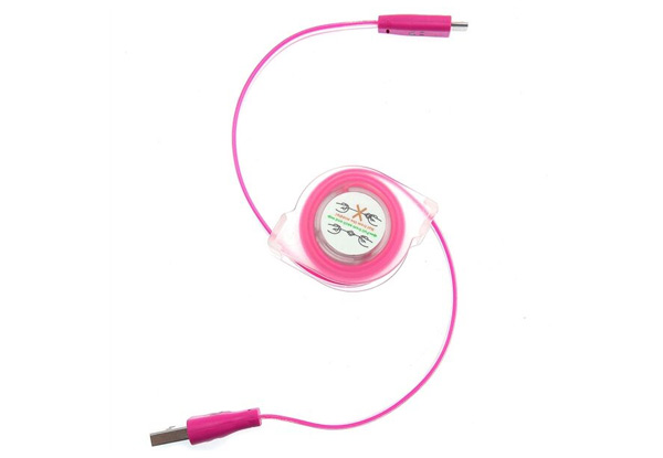 $16 for Two LED Light Retractable Micro USB Cable Available in Five Colours - Free Shipping