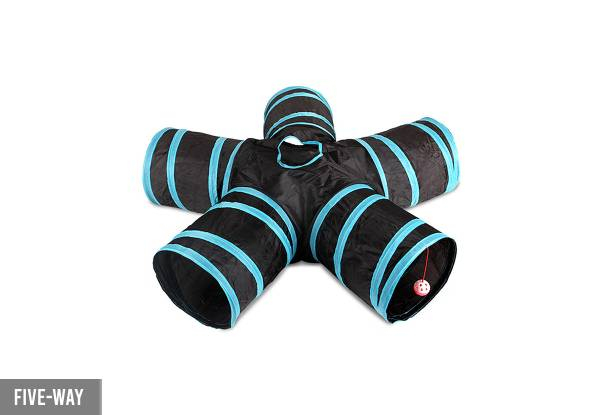 Collapsible Pet Cat Tunnel Tube - Available in Two Styles & Option for Two