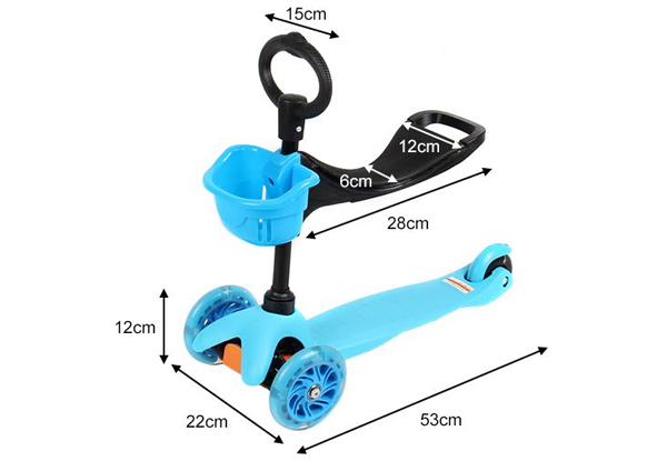 $55 for a Kids 3-in-1 Scooter with Flashing Wheels - Available in Green or Blue