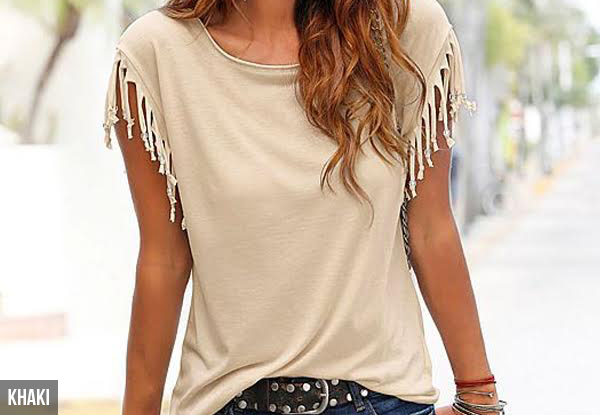 $17 for a Tassle Sleeved Tee Available in Five Colours
