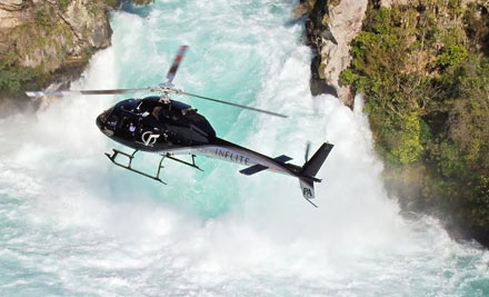 $299 for a Scenic Helicopter Flight Over Taupo Landing at the Hilton Hotel & a Two-Course Lunch for Two People incl. Two Drinks (value up to $525)