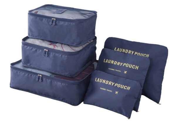 Six-Piece Luggage Organiser Pouch Set - Three Colours Available & Option for Two Sets