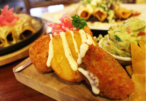 $45 for a Mexican Dining Experience for Two incl. One Sharing Plate of Entrees, Two Main Meals & Two Beers or Wines – Options for up to Six People – Valid at Both Newtown & Cuba Street Restaurants (value up to $264)