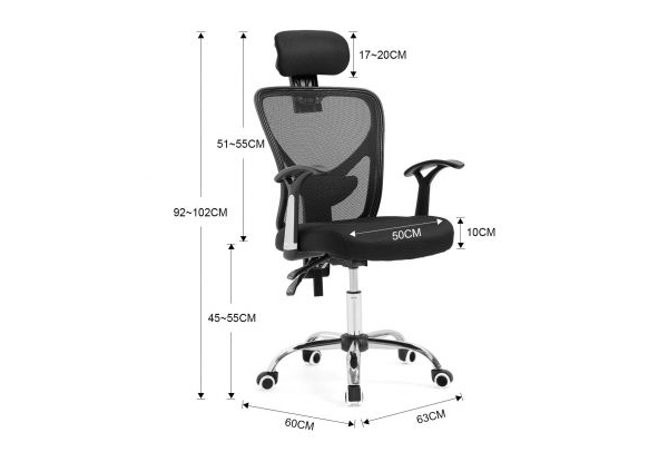 Adjustable Ergo Mesh Office Chair with Lumbar Support - Two Colours Available