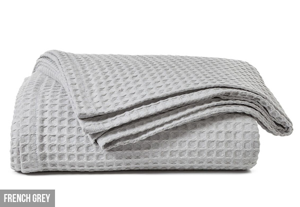 Canningvale Luxury Cotton Waffle Blanket with Free Nationwide Delivery - Three Colours Available